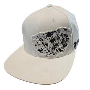 Vintage Alabama Roll Tide Fitted Hat Cap Flat Bill L/XL White Plaid Bama Big Al